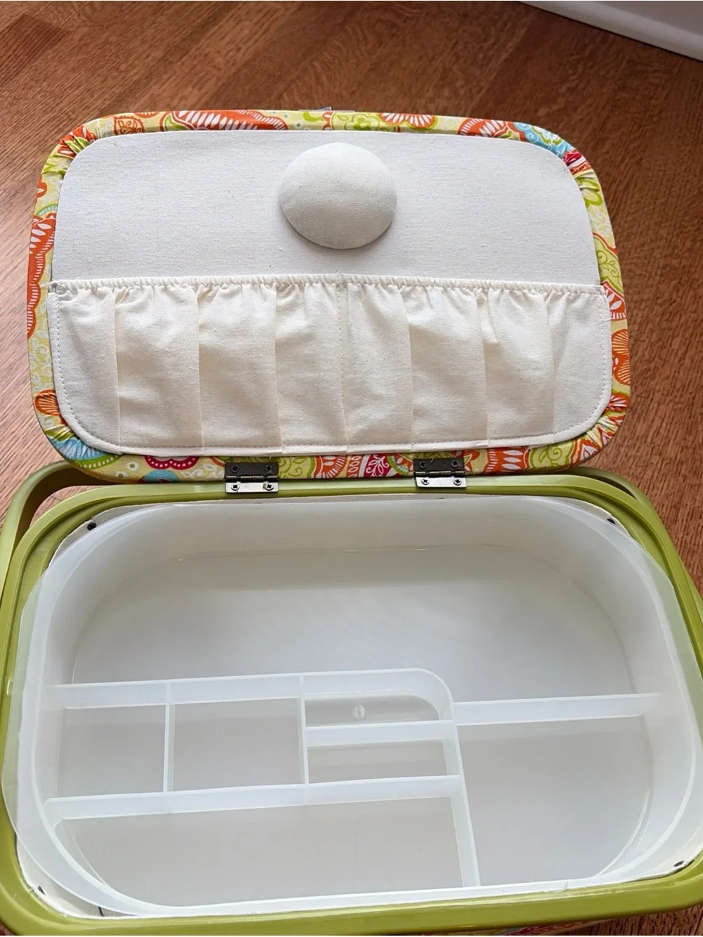 Vintage Dritz St. Jane Sewing Basket Box Paisley Print with Tray Retro Y2K Boho